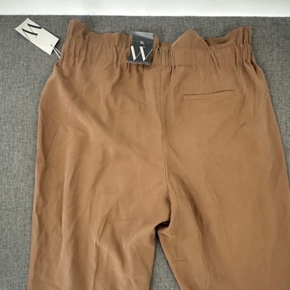 New! Worthington Womens Straight Pull-On Pants Brown XL Pockets High Waisted - Picture 12 of 15